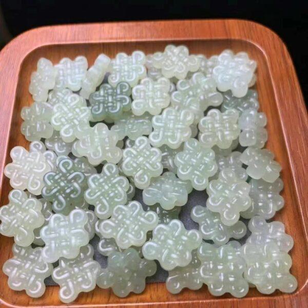 nephrite bead, Chinese knot bead, jade bead, green bead, high quality bead, genuine bead, natural bead
