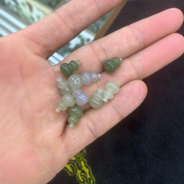 nephrite bead, gourd bead, jade bead, green bead, high quality bead, genuine bead, natural bead