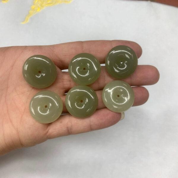 nephrite bead, rondelle bead, donut bead, jade bead, green bead, high quality bead, genuine bead, natural bead