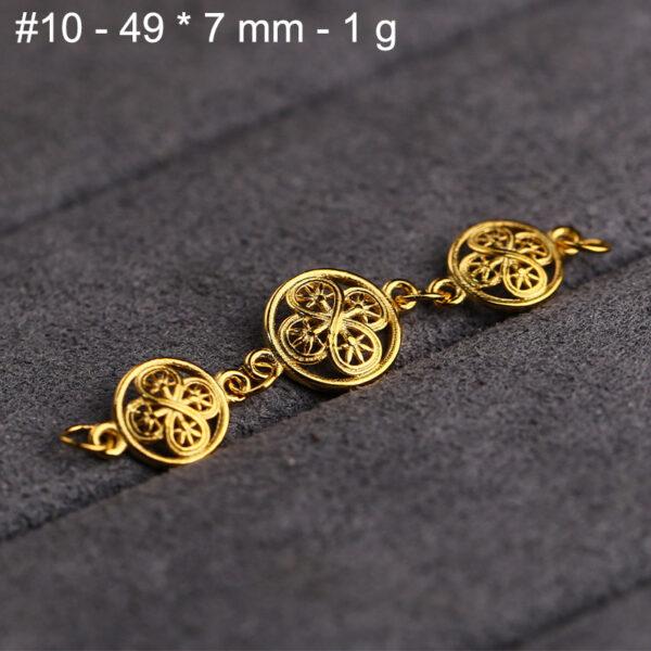 flower chain extension, hollow bead, s925 sterling silver, silver bead, golden bead, gild findings - Image 8