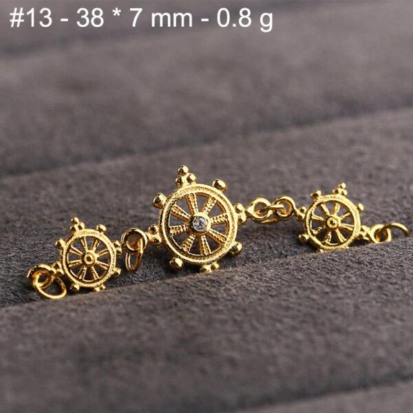 flower chain extension, hollow bead, s925 sterling silver, silver bead, golden bead, gild findings - Image 10