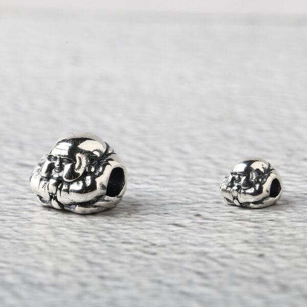 Buddha bead, spacer bead, s925 sterling silver, silver bead, oxidized silver bead - Image 2