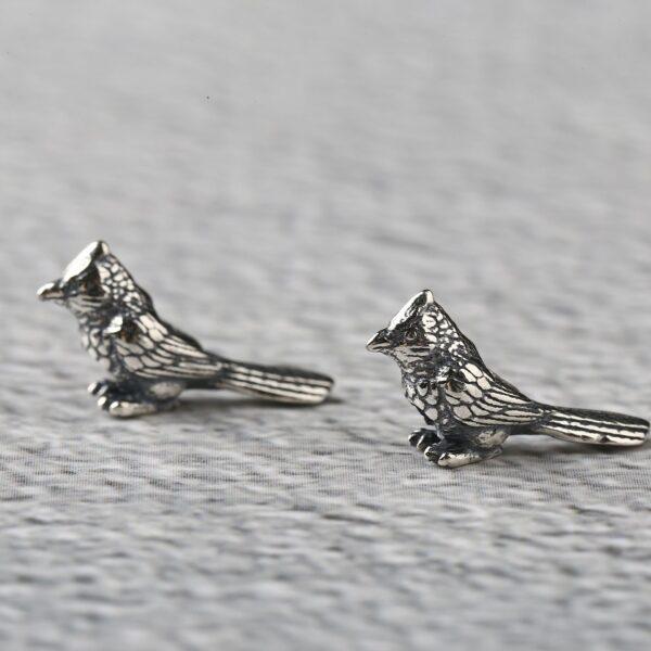 bird bead, Magpie bead, spacer bead, s925 sterling silver, silver bead, oxidized silver bead - Image 2