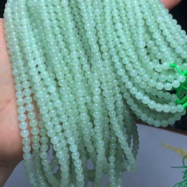 nephrite bead, round bead, whole strand bead, green bead, clear bead, jade bead, high quality bead, genuine bead, natural bead - Image 2