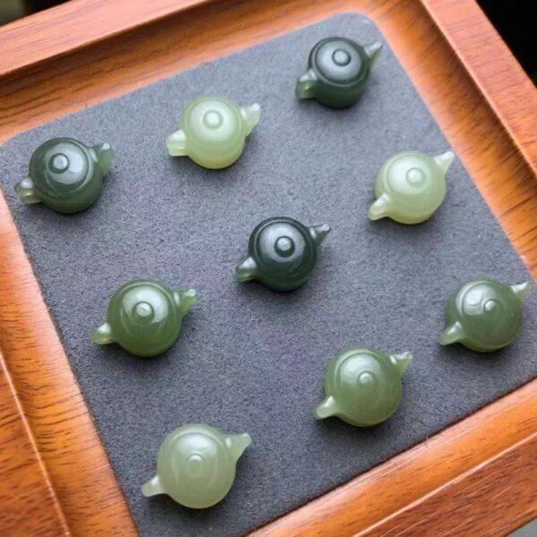 nephrite charm, pot charm, jade charm, green bead, high quality bead, genuine bead, natural bead - Image 2