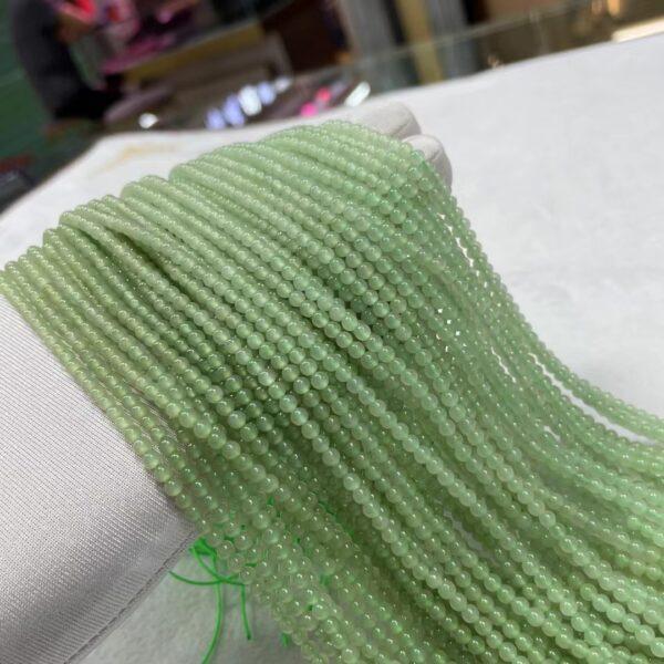 nephrite bead, round bead, whole strand bead, green bead, clear bead, jade bead, high quality bead, genuine bead, natural bead - Image 2