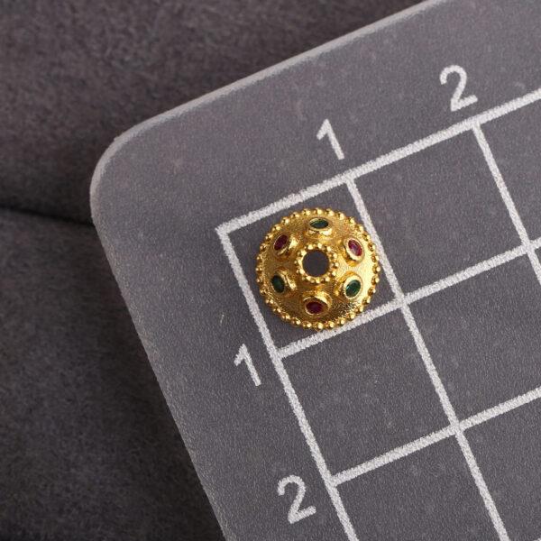 flower bead cap, flower bead holder, spacer bead, s925 sterling silver, silver bead, golden bead, gild bead - Image 2