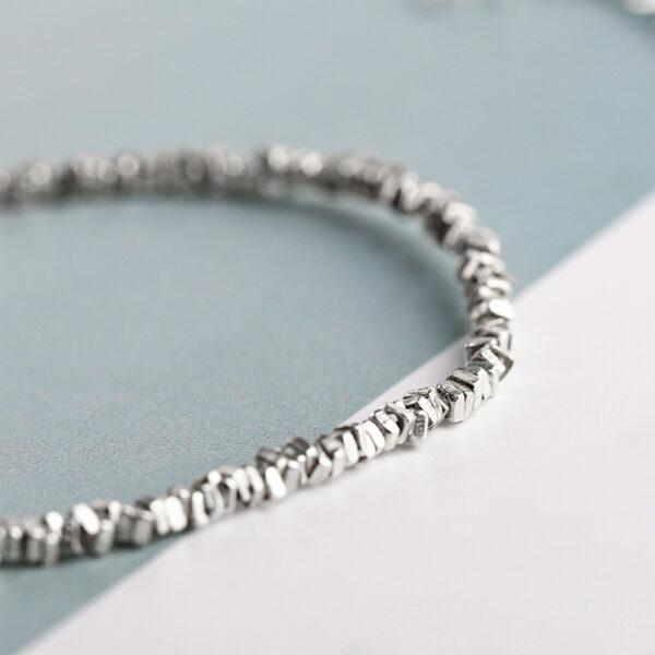 triangle bead, simple bead, spacer bead, s925 sterling silver, silver bead, bright silver bead - Image 2