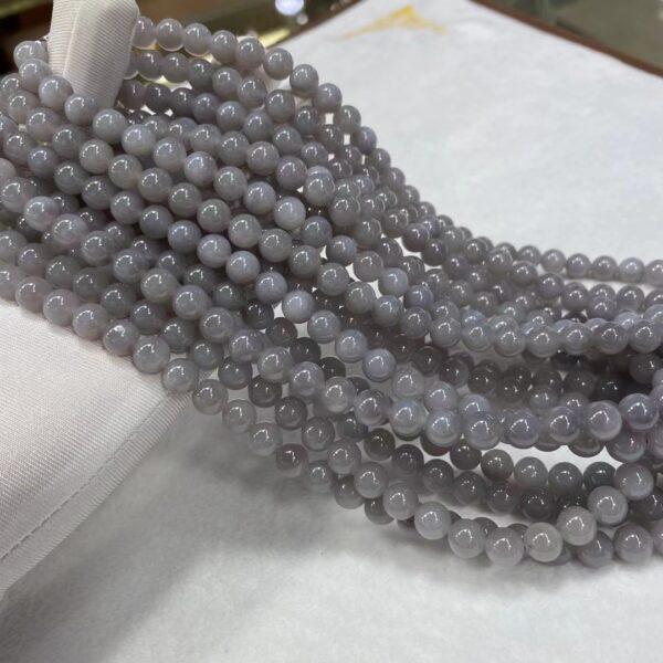 nephrite bead, round bead, whole strand bead, smoky gray bead, jade bead, high quality bead, genuine bead, natural bead - Image 2