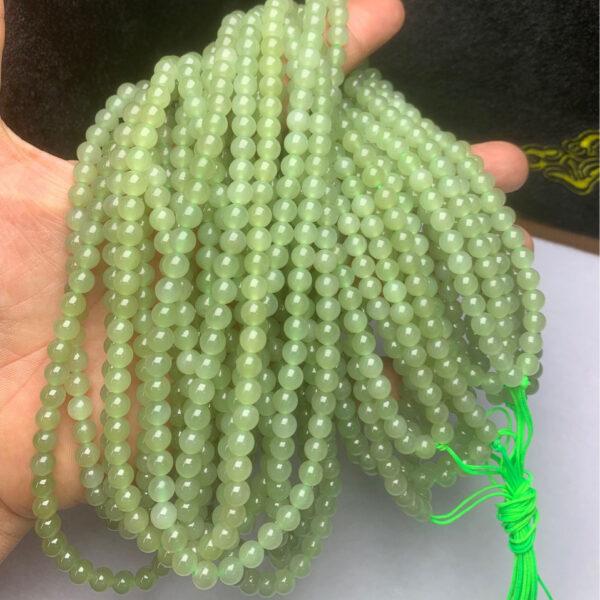 nephrite bead, round bead, whole strand bead, green bead, clear bead, jade bead, high quality bead, genuine bead, natural bead - Image 2