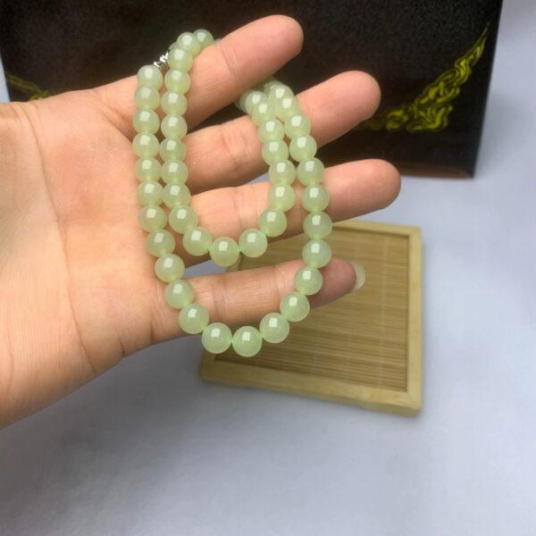 nephrite bead, round bead, whole strand bead, green bead, jade bead, high quality bead, genuine bead, natural bead - Image 2