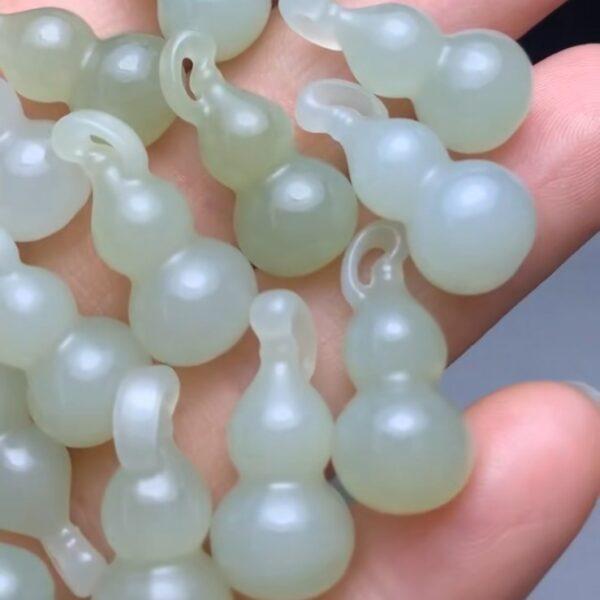nephrite charm, gourd charm, jade charm, green bead, high quality bead, genuine bead, natural bead - Image 2