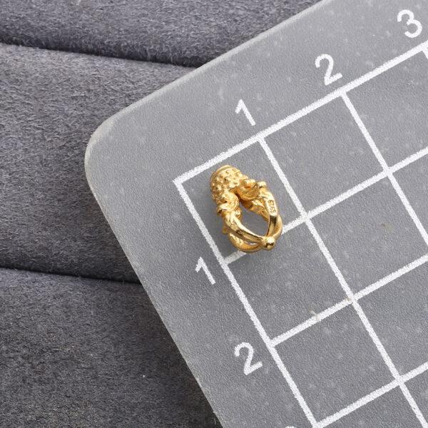 flower bead button, hollow bead, golden buckle bead, s925 sterling silver, silver bead, golden bead, gild bead - Image 2