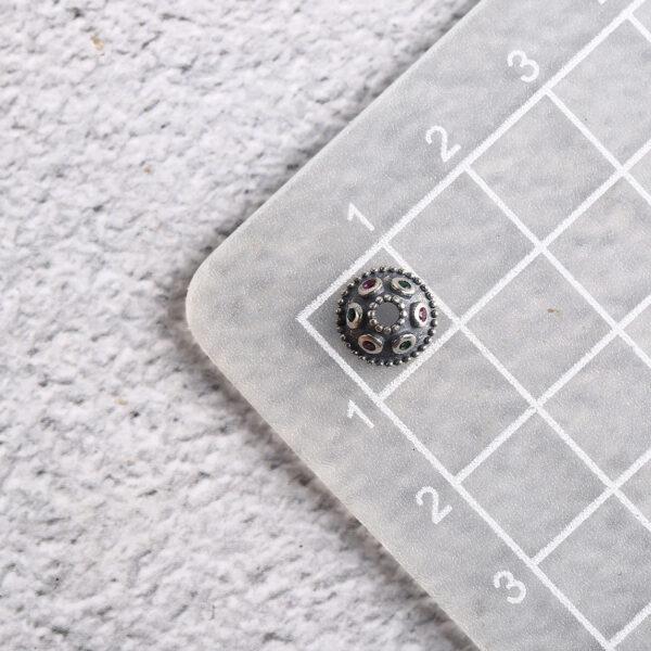 flower bead cap, flower bead holder, spacer bead, s925 sterling silver, silver bead, oxidized silver bead - Image 2