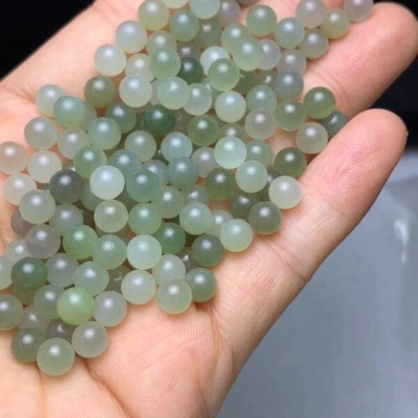 nephrite bead, round bead, jade bead, green bead, high quality bead, genuine bead, natural bead - Image 2