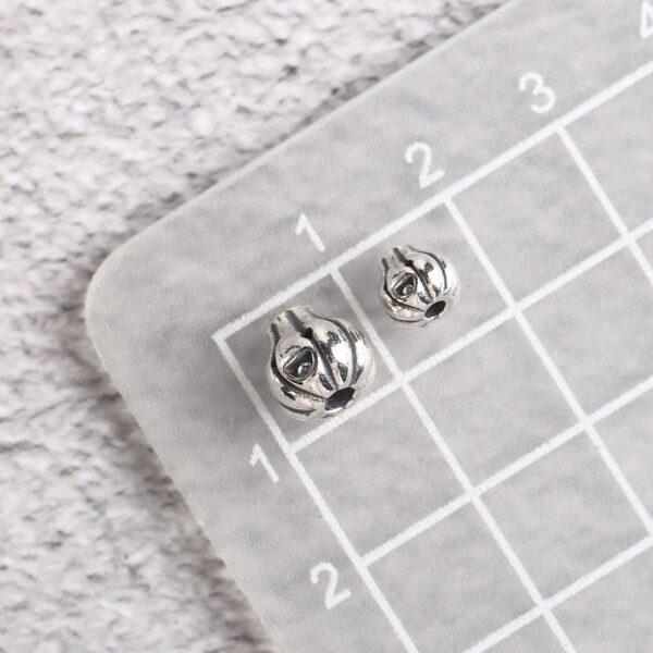 garlic bead, spacer bead, s925 sterling silver, silver bead, oxidized silver bead - Image 2