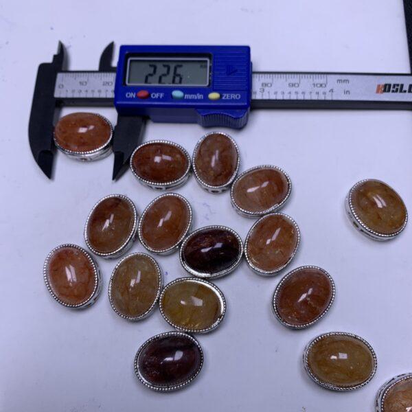 oval shape genuine natural red hematoid quartz bead, quartz bead, red bead, orange bead - Image 2