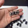 genuine natural silver obsidian bear bead, obsidian bead, black bead, cute bear bead