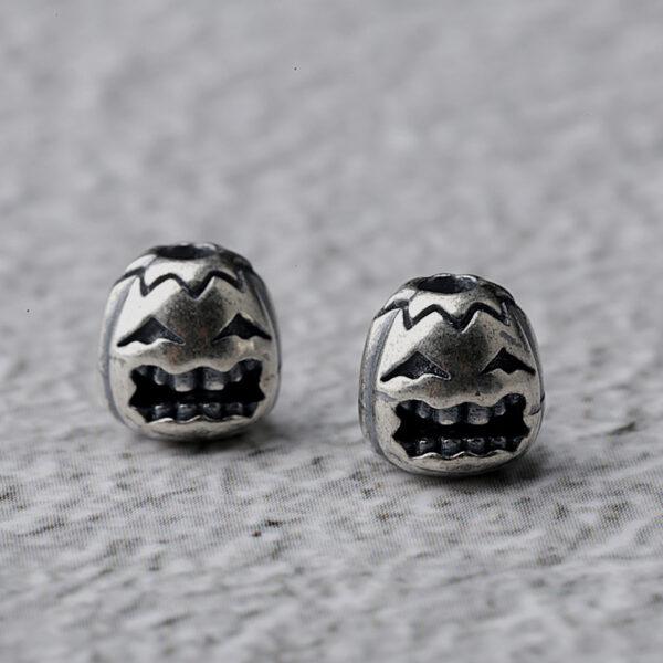 pumpkin monster bead, spacer bead, s925 sterling silver, silver bead, oxidized silver bead - Image 2