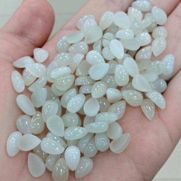 nephrite bead, droplet bead, teardrop bead, white bead, jade bead, ring gems, high quality bead, genuine bead, natural bead - Image 2
