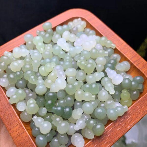 nephrite bead, gourd bead, undrilled bead, jade bead, green bead, high quality bead, genuine bead, natural bead - Image 2