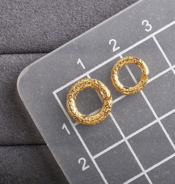 open ring bead, cloud pattern bead, spacer bead, s925 sterling silver, gild bead, golden bead - Image 2