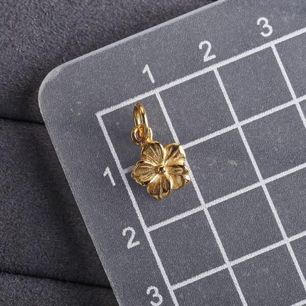 flower charm, golden flower bead, s925 sterling silver, golden charm, gild bead - Image 2