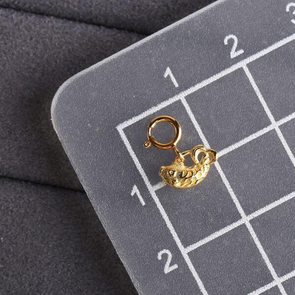 fish charm, golden Koi bead, s925 sterling silver, golden charm, gild bead - Image 2