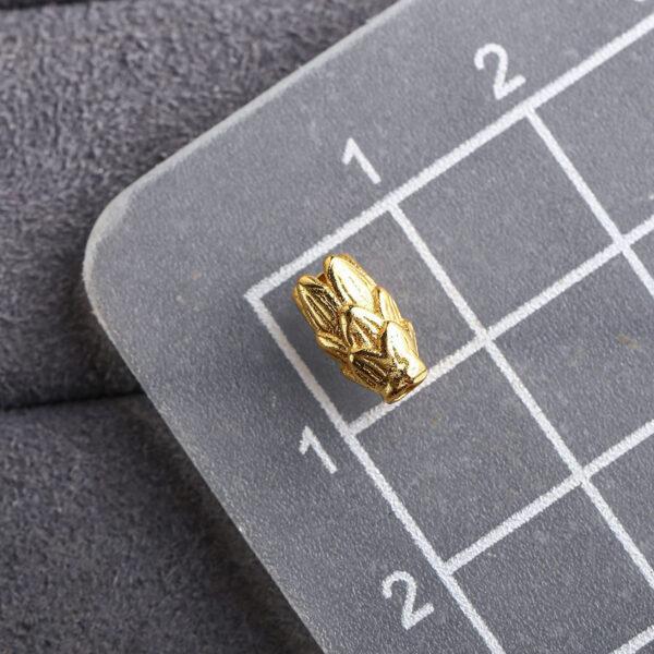 lotus bead, golden flower bead, spacer bead, s925 sterling silver, golden bead, gild bead - Image 2