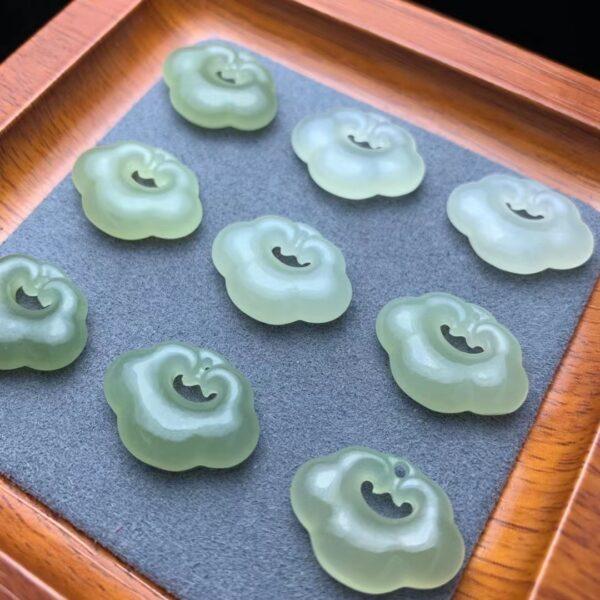 nephrite charm, ruyi charm, jade bead, green bead, high quality bead, genuine bead, natural bead - Image 2
