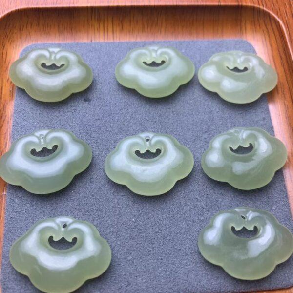 nephrite charm, ruyi charm, jade bead, green bead, high quality bead, genuine bead, natural bead - Image 2