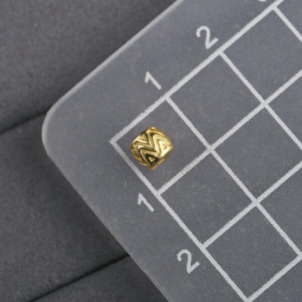 drum bead, golden wave bead, spacer bead, s925 sterling silver, golden bead, gild bead - Image 2