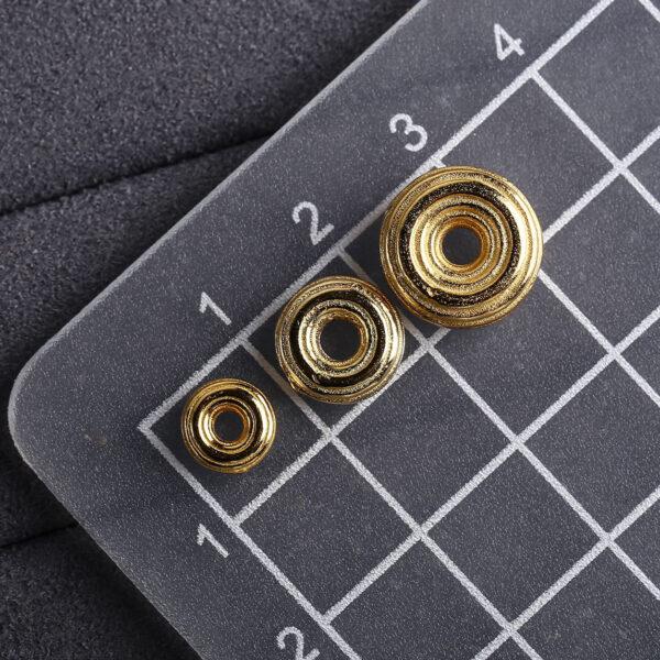 rondelle bead, line pattern bead, spacer bead, s925 sterling silver, golden bead, gild bead - Image 2