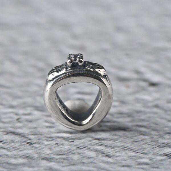 ring bead, flower bead, spacer bead, s925 sterling silver, silver bead, oxidized silver bead - Image 2