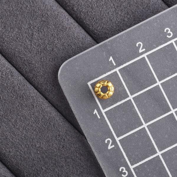 pumpkin bead, hollow bead, spacer bead, s925 sterling silver, golden bead, gild bead - Image 2
