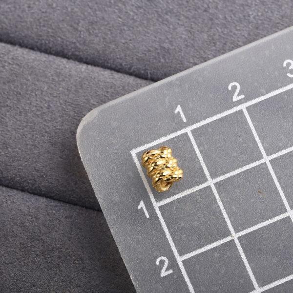 tube bead, rope bead, spacer bead, s925 sterling silver, golden bead, gild bead - Image 2