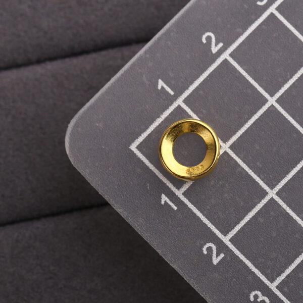 ring bead, simple bead, spacer bead, jump ring bead, s925 sterling silver, golden bead, gild bead - Image 2