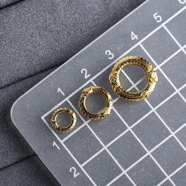 ring bead, dragon bead, s925 sterling silver, silver bead, golden bead, gild bead - Image 2