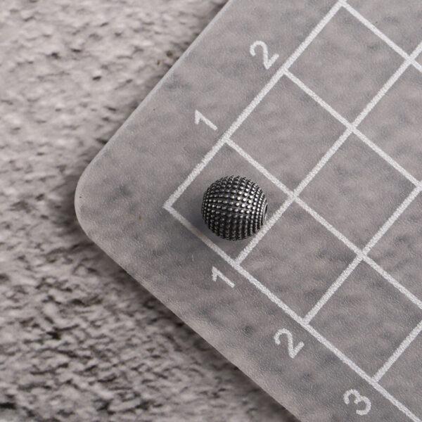 round bead, spot pattern bead, spacer bead, s925 sterling silver, silver bead, oxidized silver bead - Image 2