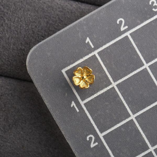Cherry blossoms bead, flower bead, spacer bead, s925 sterling silver, silver bead, golden bead, gild bead - Image 2