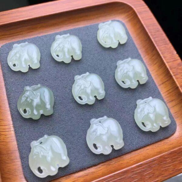 nephrite charm, elephant charm, jade bead, green bead, high quality bead, genuine bead, natural bead - Image 2