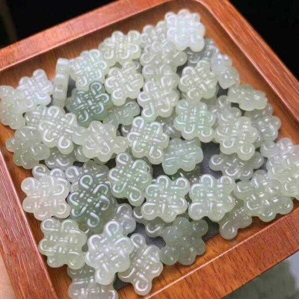 nephrite bead, Chinese knot bead, jade bead, green bead, high quality bead, genuine bead, natural bead - Image 2