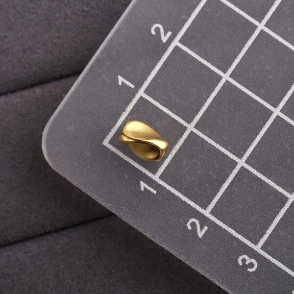 twisted bead, simple bead, s925 sterling silver, silver bead, golden bead, gild bead - Image 2