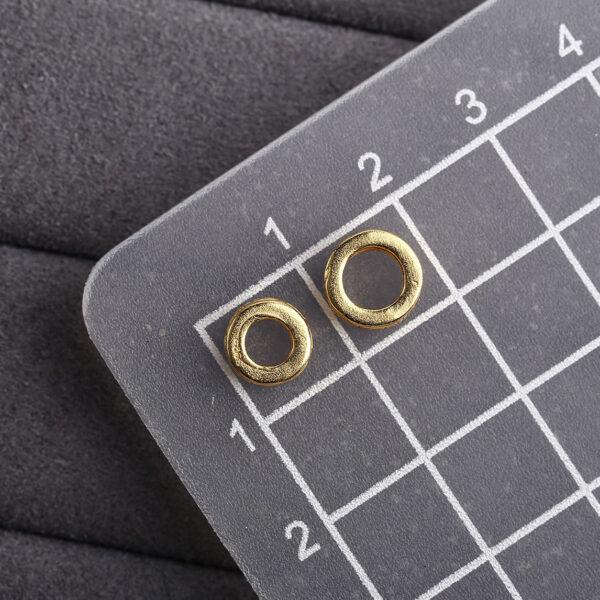 ring bead, fret pattern bead, jump ring, spacer bead, s925 sterling silver, silver bead, golden bead, gild bead - Image 2