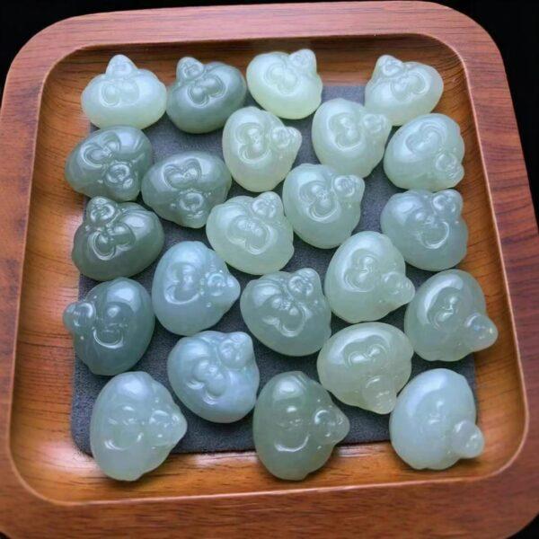 nephrite charm, Maitreya Buddha charm, jade bead, green bead, high quality bead, genuine bead, natural bead - Image 2