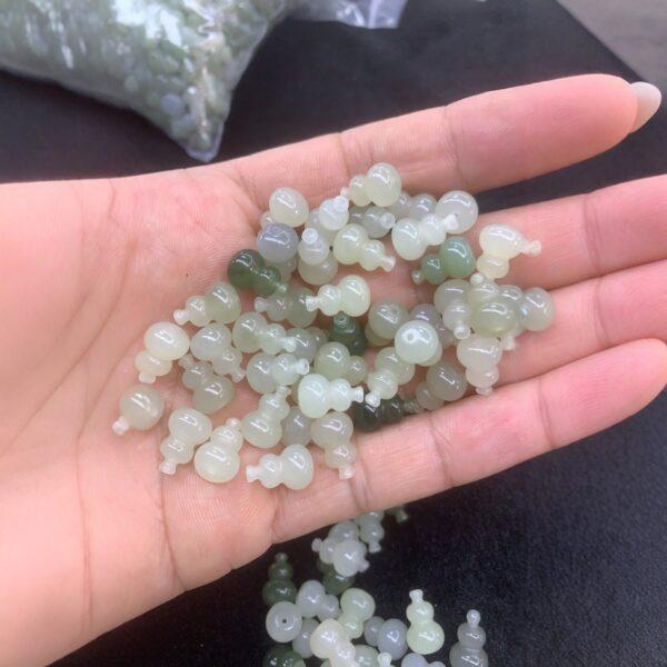 nephrite bead, gourd bead, jade bead, green bead, high quality bead, genuine bead, natural bead - Image 2