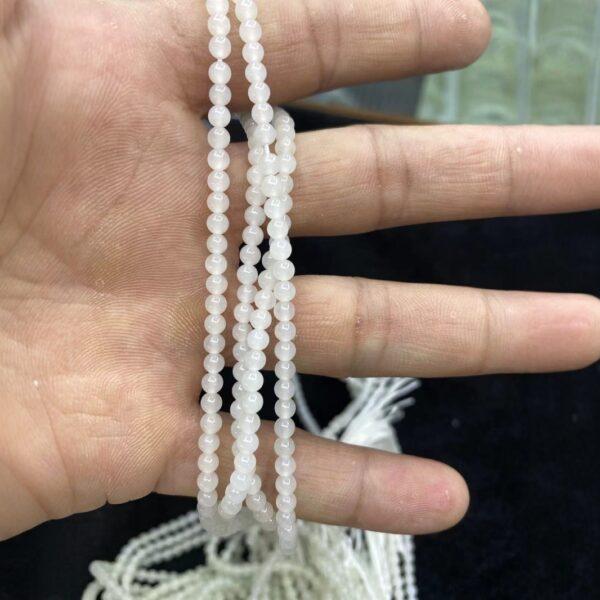 nephrite bead, round bead, whole strand bead, white bead, jade bead, high quality bead, genuine bead, natural bead - Image 2