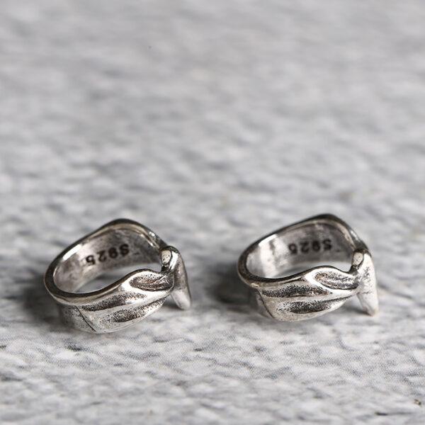 ring bead, wing pattern bead, jump ring, spacer bead, s925 sterling silver, silver bead, oxidized silver bead - Image 2