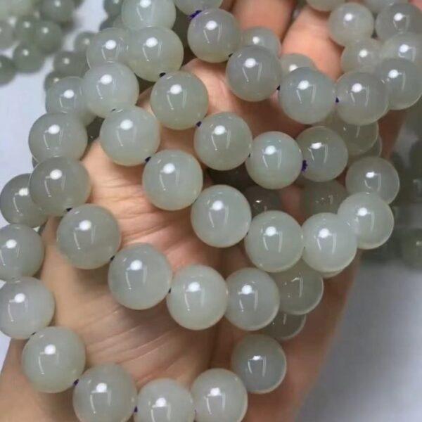 round beaded bracelet, nephrite bracelet, jade bracelet, smoky purple bracelet, genuine natural bracelet - Image 2