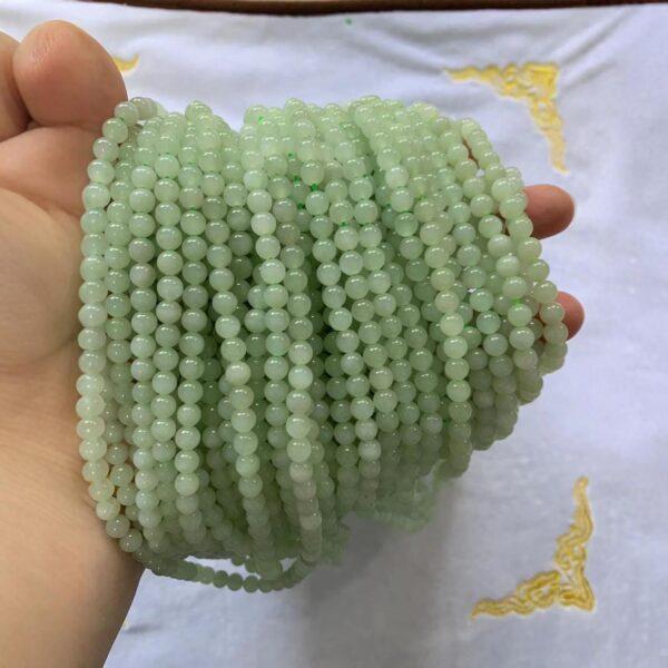 nephrite bead, round bead, whole strand bead, green bead, jade bead, high quality bead, genuine bead, natural bead - Image 2